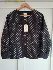 Fat Face Mia Black Geo Quilted