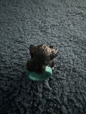 Vintage MEG Toy Black Spaniel Holding Water Bowl Collectible Figurine