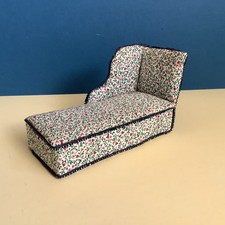 1:12 Scale Dolls House Handmade Victorian Style Chaise Longue