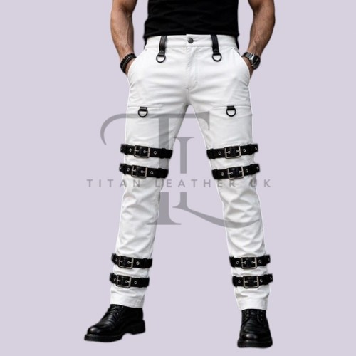 Men white real cowhide - white,