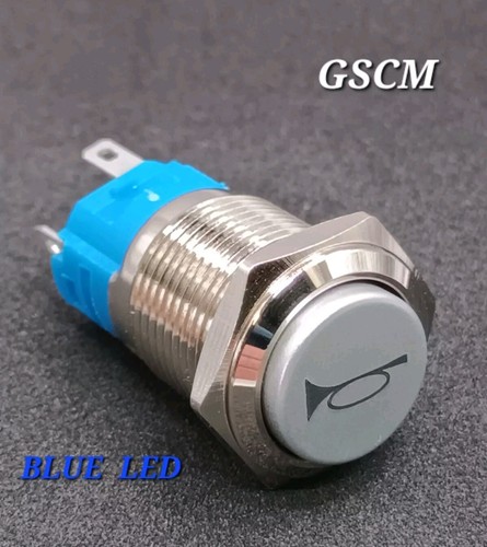 Blue 16mm led light - blue, horn