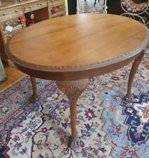 Vintage Centre Hall Oval Table Chippendale Style Ball Claw Feet