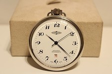 VINTAGE RARE SWISS RAILROAD MEN'S POCKET WATCH "EVERSWISS" WITH LOCOMOTIVE