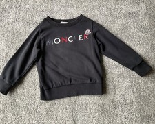 Moncler boys logo sweatshirt black jumper age 4 (up to) small fit