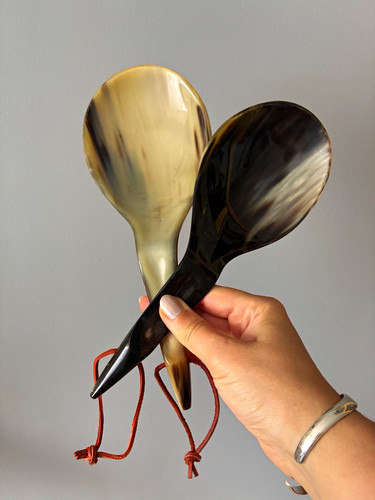 Horn salad spoons black - salad,