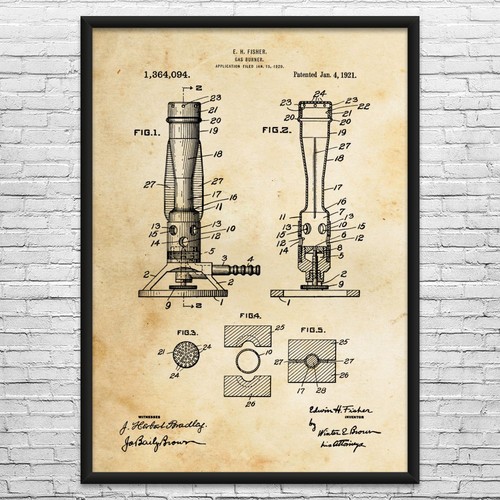 Bunsen gas burner patent - burner,