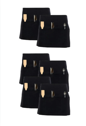 Black waitress apron for women - black,