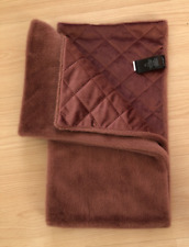 Joules Dusky Blush Pink Faux Fur Velvet Stole Wrap Long Quilted Scarf 10" x 76"