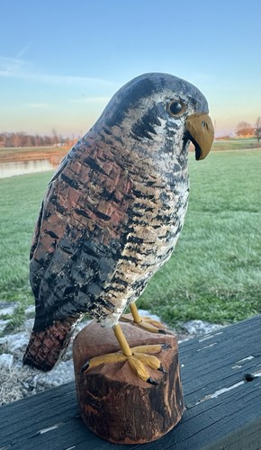 Hand carved wooden - falcon, hawk