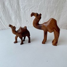 Vintage Wooden Camel Figurines