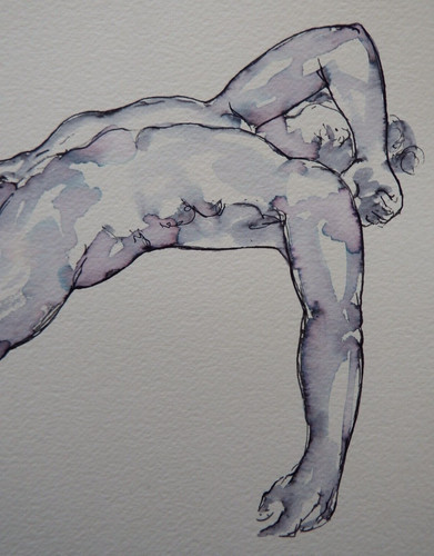 Ink drawing male nude - ink,