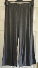 H&M Basics Ribbed Culottes Trousers Grey Size Medium Women’s Pre-owned UK