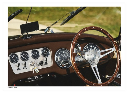 Daimler sp250 art postcard - art,