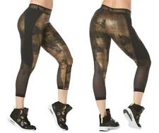 Zumba Love Panel Capri Leggings - Bold Black Z1B00853 Size XS (B216)
