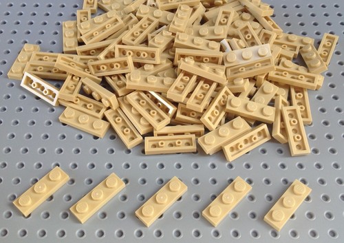 Lego tan 1x3 plate - tan,