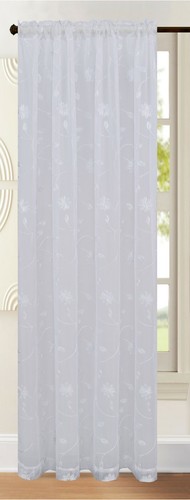 Embroidered voile net curtain - embroidered,