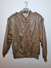 Gucci Vintage Leather Bomber Jacket Mens Size 50 Brown