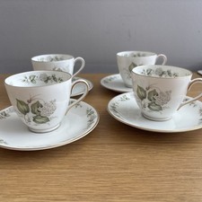 Vintage x4 Porcelain Franconia Cups & Saucers Krautheim Bavaria Germany 490