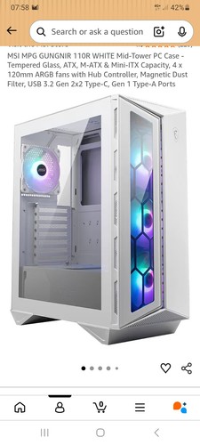 Msi mpg gungnir 110r - 110r, white