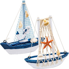 2 PCS Mini Sailboat Decor