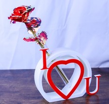 I Love U Single Rose Vase