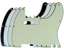 Telecaster 3 Ply 8 Hole Pickguard (Parchment / Mint Green/Black/White)