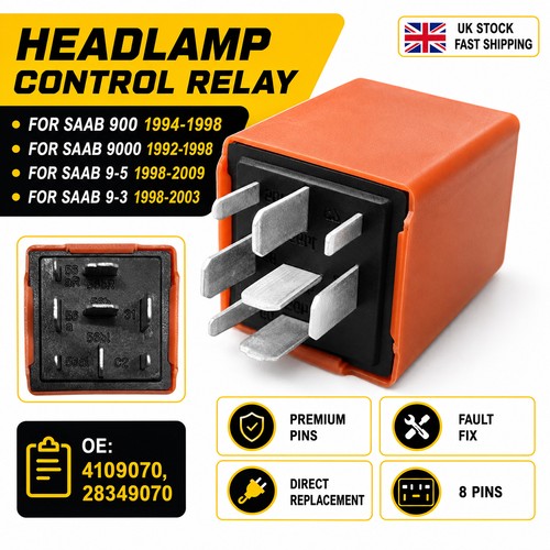 Headlight lamp relay for - headlight, saab