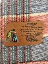 Vintage 1960s 1970s Welsh "Friendship" Souvenir Plaque Cymru Wales Hiraeth Gift