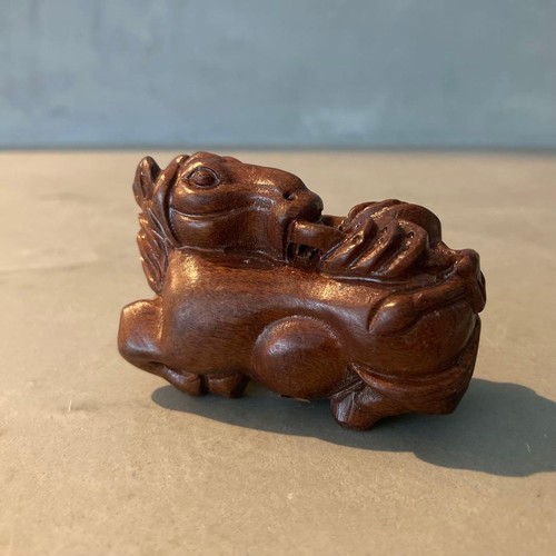 Netsuke japanese horse wooden - horse,