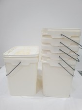 6 XStrong white Plastic 10Litre Multi use Storage Containers With Lid and Handle