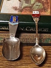 2x Plated Enamelled Spoons