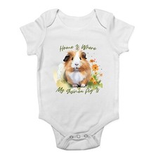 Love Guinea Pigs Baby Grow Vest Home is where my Guinea Pig is Bodysuit Boy Girl