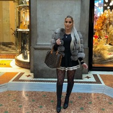 Grey Fox Fur Coat Size S