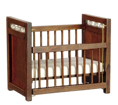 Dolls house dark - dolls, crib