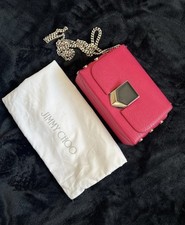 Jimmy Choo fuschia Pink Lockett Shoulder Bag With Silver Chain Strap
