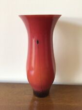Caithness Ebony Flame Glass Vase Reddish Brown Outside Black Inside  23cm Tall