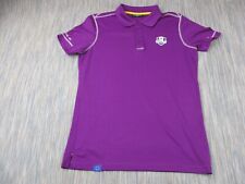 Glenmuir Polo Shirt Mens Medium Purple Ryder Cup 2014 Button Up Logo Stretch