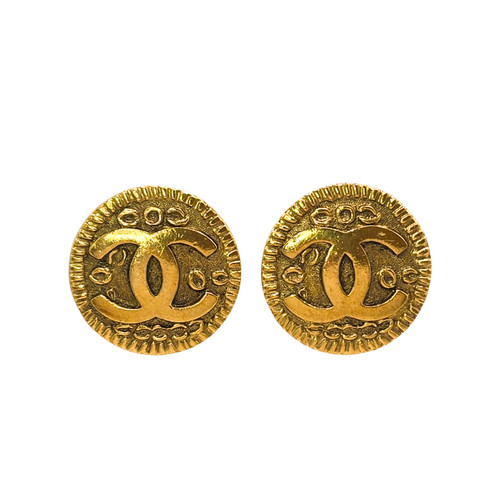 Chanel logo earrings gold - chanel, cc