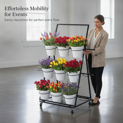 Rolling flower display - display, rack