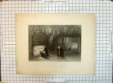 Antique Old Print Scene Shrine