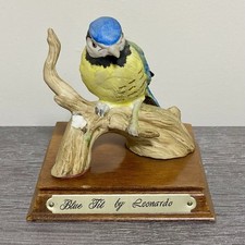 Vintage Blue Tit Garden Bird By Leonardo Ornament Collectible Figurine Birds Fig