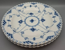 Set of 2 Large Plates – Royal Copenhagen Blue Fluted Full Lace – 25cm Diameter