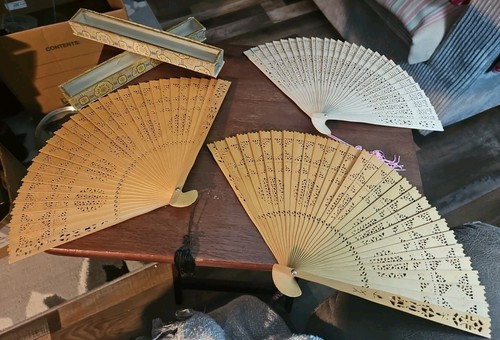 Vtg oriental fan folding - vtg,