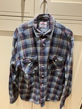 Levi's Men's Long Sleeve Shirt Size Large Red And Blue Used