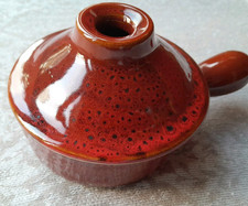 Mini Tagine Style Earthenware 5" Pot With Handle Rust Colour Glaze