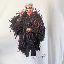 ZARA Iris Apfel Graphic White Tee T-Shirt Brand New Without Tags Sz S Oversized