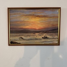 Antique Oil on Board Coastal