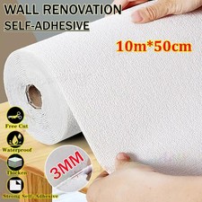10M Self Adhesive Wallpaper 3D Linen Wall Covering Panel Wall Sticker Waterproof