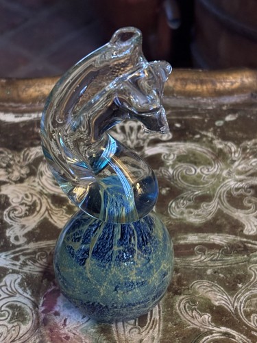 Mdina malta art glass seahorse - mdina,