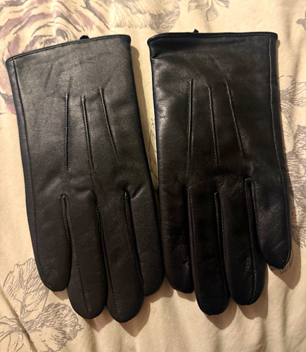 Avenue black leather gloves - avenue,
